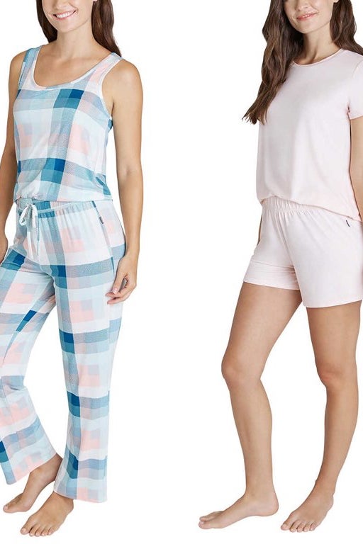 Eddie Bauer Ladies' 4Piece Pajama Set, Teal/Blush Nuuly Thrift