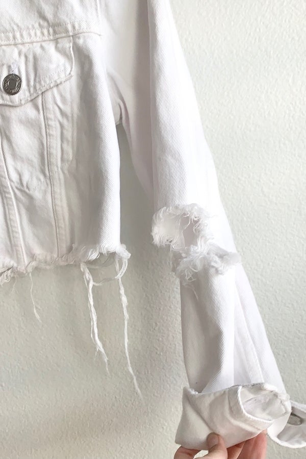 Zara white hotsell jean jacket