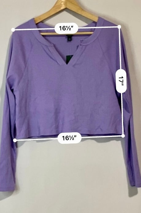 Wild Fable Sweatshirt Women's Size Med Lilac Long Sleeve Cropped Crew Neck