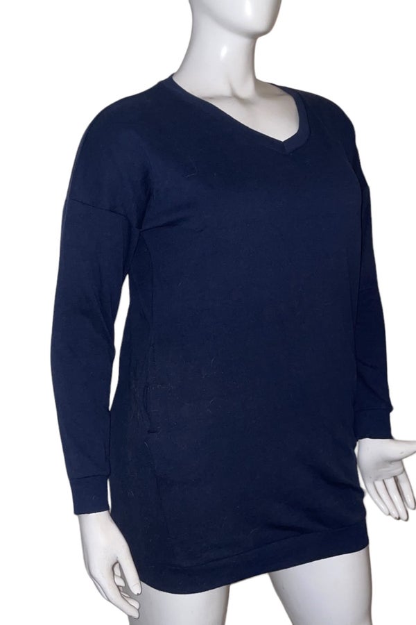 Zenana Oversized V Neck Tunic Sweatshirt - kentlyn's
