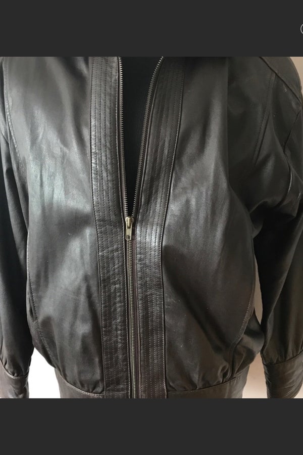 London Fog Brown Leather Jacket XC Sz S 