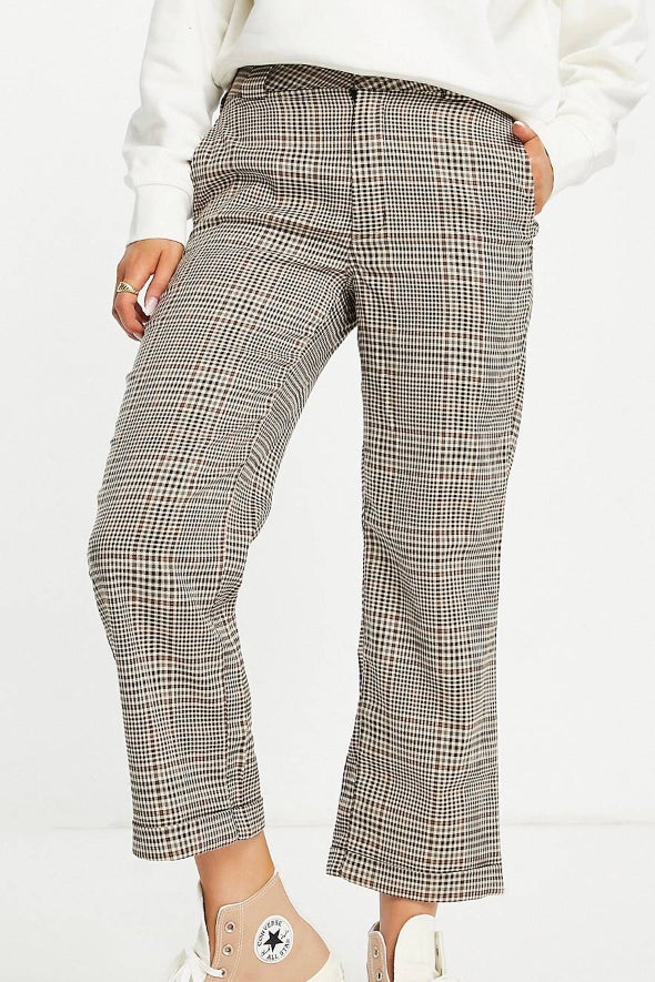 Plaid best sale cropped pants